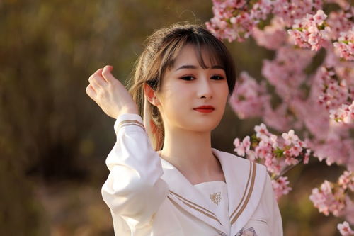 jk服mm樱花树旁留个影系列08