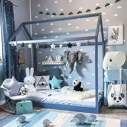 蓝色儿童房,宝宝们仿佛徜徉在蓝色大海之中