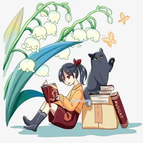 可商用人物女孩猫书籍阅读学习手绘可爱植物图片大小2000x2000px图片尺寸1.61mb来自png搜索网pngss.com免费免扣png素材下载花与少年绘本插图精品可爱铃兰花猫猫咪女孩清新人物人物女孩手绘手账素材