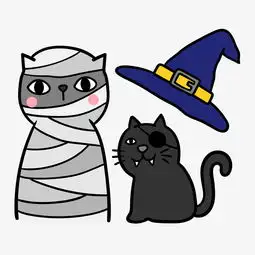 万圣节卡通插画q版猫咪木乃伊图片素材其他格式下载动漫人物大全