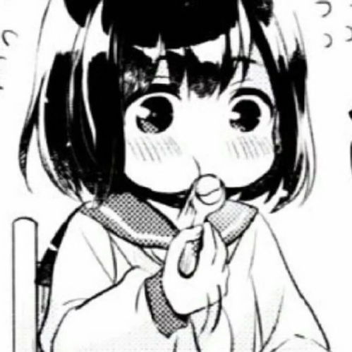 动漫女生黑白头像.丧