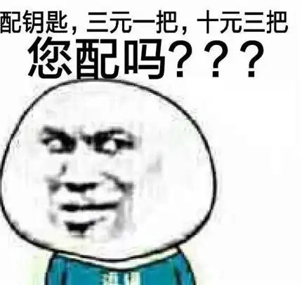 表情包:配钥匙,三元一把,十元三把,你配吗?