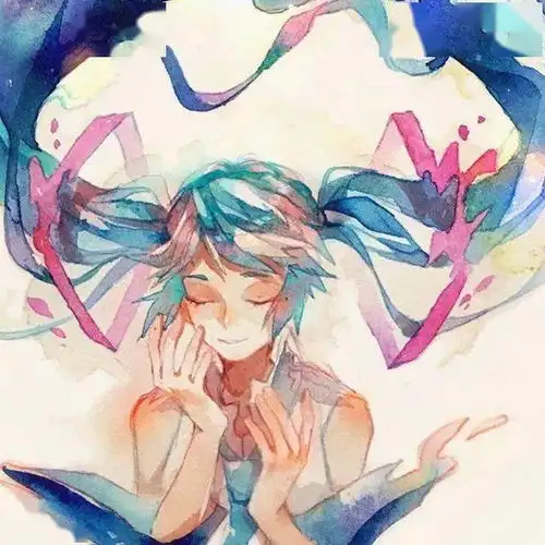 水彩画手绘日系可爱猫耳动漫少女