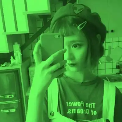 绿色冷系qq女生头像