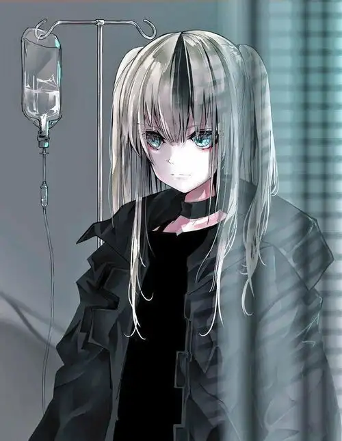 冷色系动漫美图精美个性独特的二次元少女插画