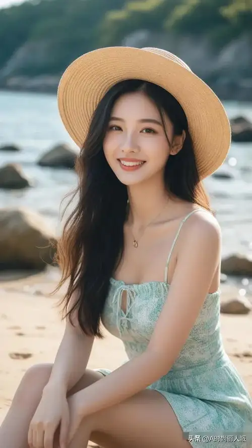 美女性感泳装绿色系清纯可人,初恋的味道