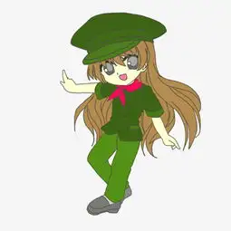 军人女孩军装绿色红领巾卡通人物图片素材其他格式下载动漫人物大全