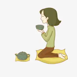 喝养生茶打坐的女孩免抠png素材图片素材其他格式下载动漫人物大全