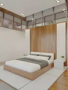 极简日系榻榻米卧室设计效果图