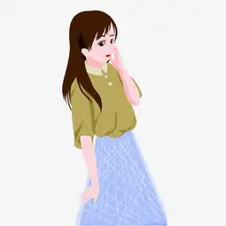 害羞的女孩手绘人物素材图片素材其他格式下载动漫人物大全