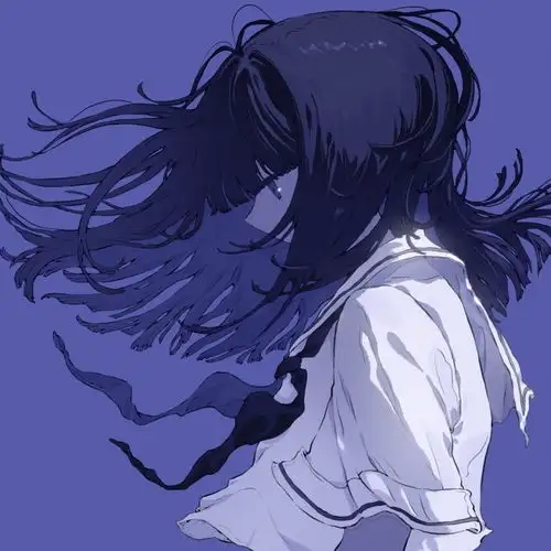 蓝色系动漫女头你愿意和我一起坠入深海吗