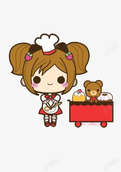卡通厨师女孩免费下载页面网页平面电商创意素材卡通草莓素材