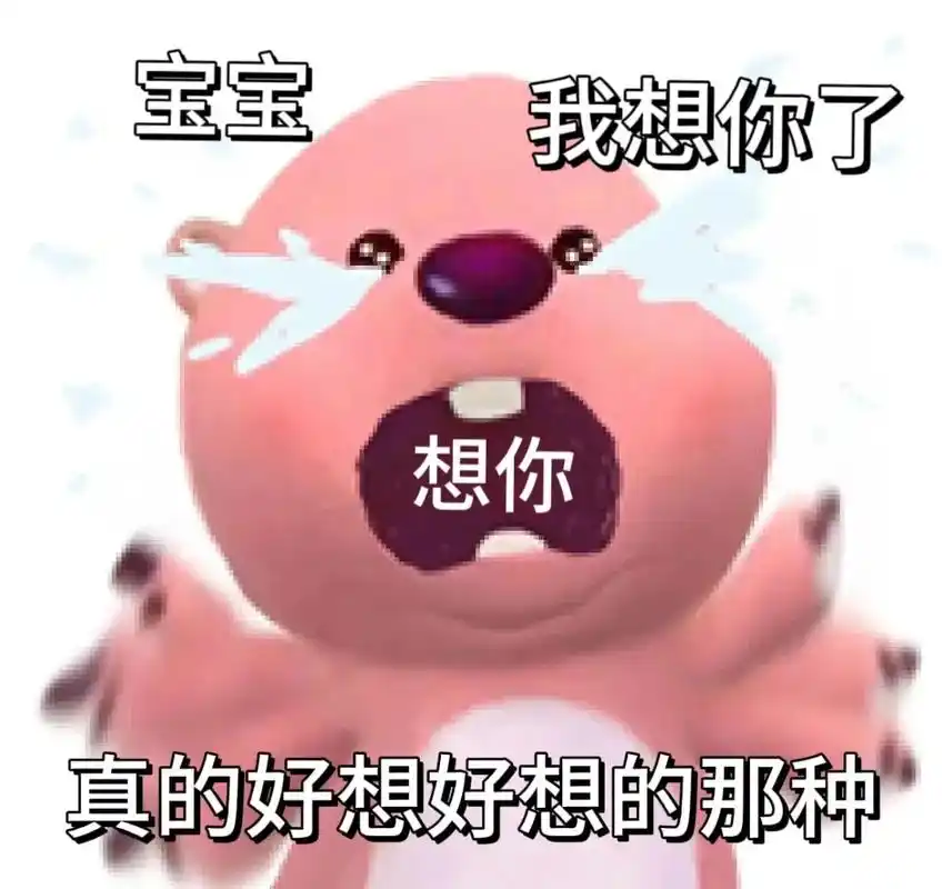 好想你啊宝宝#表情包#发给对象表情包#loopy表情-抖音