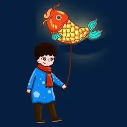 寒冬系列大衣围巾蓝色红色灯笼锦鲤保暖愉悦图片素材其他格式下载动漫人物大全