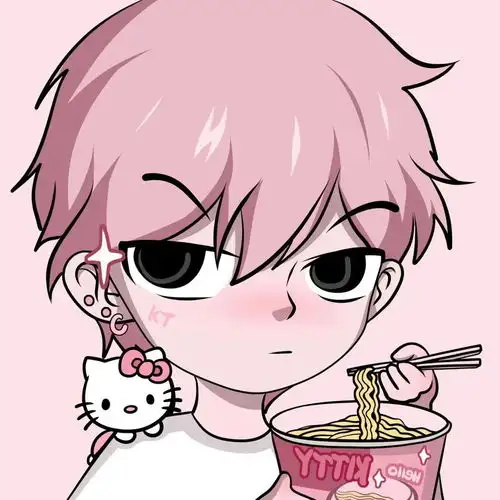 情侣头像粉色系一男一女可爱动漫cp情头一对