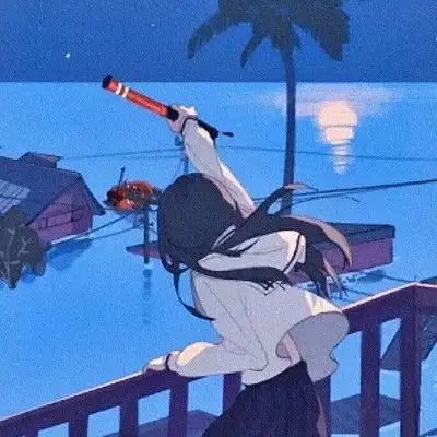 日系蓝色风动漫女头精选