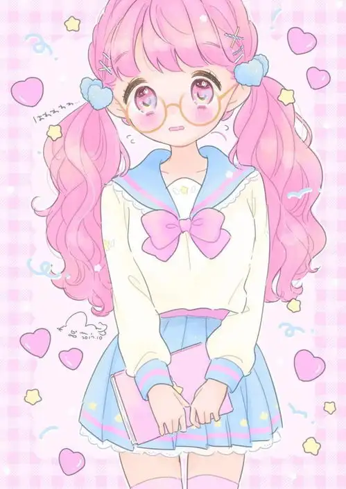 插画壁纸头像丨粉色系二次元卡通动漫少女童话世界