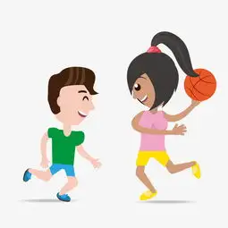 打篮球的男孩和女孩图片素材其他格式下载动漫人物大全