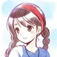 卡通马尾侧脸女孩头像