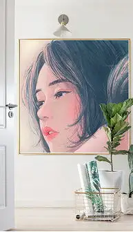tif不分层女性手绘
