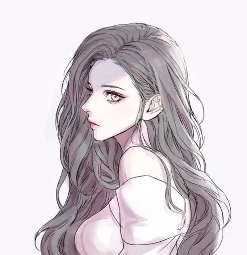 二次元超火的一组动漫女生头像,小姐姐大波浪卷,侧颜太好看了